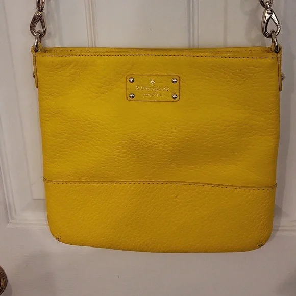 Kate Spade Yellow Pebble Leather Crossbody Bag - Picture 2 of 9